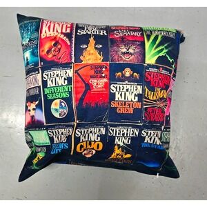 Stephen King Complete Book Collection Cushion Pillow Cover Zippered‎ 18" x 18"